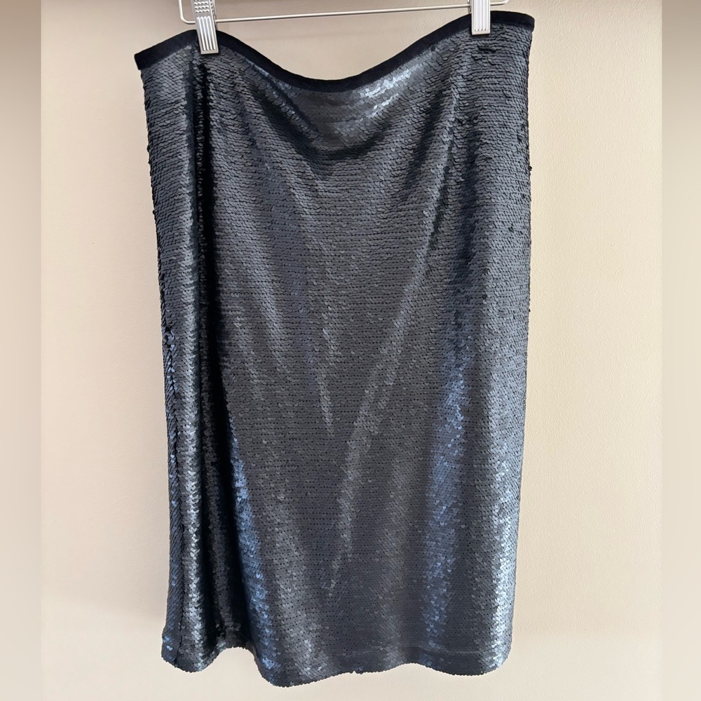 Alex Marie Black Sequin Pencil Skirt